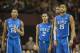 TALLAHASSEE, FL - FEBRUARY 2: Rasheed Sulaimon#14, Quinn Cook #2, Amile Jefferson #21, and Josh Hairston #15 of the Duke Blue Devils watch a teammate shoot a free-throw during the game against the Florida State Seminoles at the Donald L. Tucker Center on February 2, 2013 in Tallahassee, Florida. (Photo by Jeff Gammons/Getty Images)