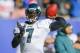 Dec 30, 2012; East Rutherford, NJ, USA; Philadelphia Eagles quarterback Michael Vick (7) prior to the game against the New York Giants at MetLife Stadium. Mandatory Credit: Jim O'Connor-USA TODAY Sports