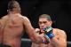 Feb 2, 2013; Las Vegas, NV, USA; Allistar Overeem (left) and Antonio Silva (right) during UFC 156 at the Mandalay Bay Events Center. Mandatory Credit: Gary A. Vasquez-USA TODAY Sports