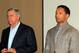 Jan 1, 2013; Orchard Park, NY, USA; Buffalo Bills general manager Buddy Nix (left) and assistant general manager Doug Whaley (right) at a press conference at Ralph Wilson Stadium. Mandatory Credit: Kevin Hoffman-USA TODAY Sports