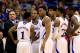 LAWRENCE, KS - JANUARY 14: Head coach Bill Self and the Kansas Jayhawks huddle during a timeout in the game at Allen Fieldhouse on January 14, 2013 in Lawrence, Kansas. (Photo by Jamie Squire/Getty Images)