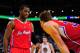 January 2, 2013; Oakland, CA, USA; Los Angeles Clippers point guard Chris Paul (3) talks to power forward Blake Griffin (32, right) during the third quarter against the Golden State Warriors at Oracle Arena. The Warriors defeated the Clippers 115-94. Mandatory Credit: Kyle Terada-USA TODAY Sports