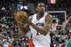 February 6, 2013; Toronto, ON, Canada; Toronto Raptors forward Rudy Gay (22) goes to pass the ball against the Boston Celtics during the first half at the Air Canada Centre. Mandatory Credit: John E. Sokolowski-USA TODAY Sports