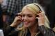 Feb 3, 2012; Indianapolis, IN, USA; Swimsuit model Kate Upton gives an interview on radio row for Super Bowl week. The New York Giants will play the New England Patriots in Super Bowl XLVI . Mandatory Credit: Matthew Emmons-USA TODAY Sports