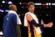 LOS ANGELES, CA - JANUARY 29: Pau Gasol #16 and Kobe Bryant #24 of the Los Angeles Lakers talk during the game with the New Orleans Hornets at Staples Center on January 29, 2013 in Los Angeles, California. . The Lakers won 111-106. NOTE TO USER: User expressly acknowledges and agrees that, by downloading and or using this photograph, User is consenting to the terms and conditions of the Getty Images License Agreement. (Photo by Stephen Dunn/Getty Images)