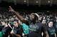 SOUTH BEND, IN - NOVEMBER 29: Kapron Lewis-Moore of the Notre Dame Fighting Irish football team cheers before the basketball game against the Kentucky Wildcats at Purcell Pavilion at the Joyce Center on November 29, 2012 in South Bend, Indiana. (Photo by Joe Robbins/Getty Images)