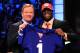 NEW YORK, NY - APRIL 28: NFL Commissioner Roger Goodell (L) poses for a photo with Prince Amukamara, #19 overall pick by the New York Giants, on stage during the 2011 NFL Draft at Radio City Music Hall on April 28, 2011 in New York City. (Photo by Chris Trotman/Getty Images)