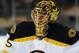 NEW YORK, NY - JANUARY 23: Anton Khudobin #35 of the Boston Bruins skates in warmups prior to the game against New York Rangers at Madison Square Garden on January 23, 2013 in New York City. The Rangers defeated the Bruins 4-3 in overtime. (Photo by Bruce Bennett/Getty Images)