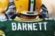 GREEN BAY, WI - AUGUST 28: A green NFL communication sticker is seen on the helmut of Nick Barnett #56 of the Green Bay Packers before a game against the Tenessee Titans on August 28, 2008 at Lambeau Field in Green Bay, Wisconsin. (Photo by Jonathan Daniel/Getty Images)