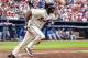 ATLANTA, GA - SEPTEMBER 30: Michael Bourn #24 of the Atlanta Braves hits an RBI single in the sixth inning against the New York Mets at Turner Field on September 30, 2012 in Atlanta, Georgia. (Photo by Daniel Shirey/Getty Images)