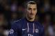 PSG striker Zlatan Ibrahimovic was shown a red card for a routine tackle on Tuesday and will miss the return leg against Valencia on March 6.