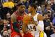 Feb 1 2013; Indianapolis, IN, USA; Miami Heat forward LeBron James (6) defends Indiana Pacers forward Paul George (24) at Bankers Life Fieldhouse. Indiana defeats Miami 102-89. Mandatory Credit: Brian Spurlock-USA TODAY Sports