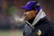 GREEN BAY, WI - JANUARY 05: Head coach Leslie Frazier of the Minnesota Vikings looks on in the first quarter while taking on the Green Bay Packers during the NFC Wild Card Playoff game at Lambeau Field on January 5, 2013 in Green Bay, Wisconsin. (Photo by Jonathan Daniel/Getty Images)