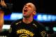 Jul 21, 2012; Calgary, AB, CANADA; Renan Barao celebrates defeating Urijah Faber (not pictured) in the interim bantamweight title bout of UFC 149 at the Scotiabank Saddledome. Mandatory Credit: Anne-Marie Sorvin-USA TODAY Sports