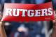 CINCINNATI, OH - NOVEMBER 17: Rutgers Scarlet Knights fan celebrates in the closing seconds of the game against the Cincinnati Bearcats at Nippert Stadium on November 17, 2012 in Cincinnati, Ohio. Rutgers won 10-3. (Photo by Joe Robbins/Getty Images)