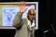 Feb 15, 2013; Houston, TX, USA; Gary Payton waves after being announced as a 2013 hall of fame finalist during a press conference at the Hilton Americas. Mandatory Credit: Bob Donnan-USA TODAY Sports