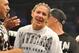 SAN JOSE, CA - AUGUST 15: Cris Cyborg celebrates after defeating Gina Carano during their Middleweight Championship Title fight at Stikeforce: Carano vs. Cyborg on August 15, 2009 in San Jose, California. (Photo by Jon Kopaloff/Getty Images)