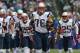 SEATTLE, WA - OCTOBER 14: Tackle Sebastian Vollmer #76 and the rest of the New England Patriots take the field against the Seattle Seahawks at CenturyLink Field on October 14, 2012 in Seattle, Washington. (Photo by Otto Greule Jr/Getty Images)