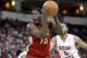 February 6, 2013; Fresno, CA, USA; UNLV Runnin' Rebels forward Anthony Bennett (15) catches a pass against the Fresno State Bulldogs in the first half at the Save Mart Center. Mandatory Credit: Cary Edmondson-USA TODAY Sports