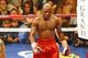 May 5, 2012; Las Vegas, NV, USA; Floyd Mayweather Jr. (right) and Miguel Cotto walk back to their corners after the end of the 10th round at MGM Grand Garden Arena. Mandatory Credit: Jake Roth-USA TODAY Sports