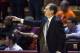 Feb 7, 2013; Blacksburg, VA, USA; Maryland Terrapins head coach Mark Turgeon points to his players during the second half against the Virginia Tech Hokies at Cassell Coliseum. Mandatory Credit: Peter Casey-USA TODAY Sports