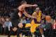 LOS ANGELES, CA - DECEMBER 28: Kobe Bryant #24 of the Los Angeles Lakers drives the basket on Nicolas Batum #88 of the Portland Trail Blazers at Staples Center on December 28, 2012 in Los Angeles, California. The Lakers won 104-87. NOTE TO USER: User expressly acknowledges and agrees that, by downloading and or using this photograph, User is consenting to the terms and conditions of the Getty Images License Agreement. (Photo by Harry How/Getty Images)