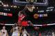 February 12, 2013; Oakland, CA, USA; Houston Rockets power forward Patrick Patterson (54) dunks the ball against the Golden State Warriors during the third quarter at Oracle Arena. The Rockets defeated the Warriors 116-107. Mandatory Credit: Kyle Terada-USA TODAY Sports