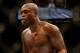 Jul. 7, 2012; Las Vegas, NV, USA; UFC fighter Anderson Silva during a middleweight bout in UFC 148 at the MGM Grand Garden Arena. Mandatory Credit: Mark J. Rebilas-USA TODAY Sports