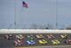 Feb 21, 2013; Daytona Beach, FL, USA; NASCAR Sprint Cup Series driver Jeff Gordon (24) and Ryan Newman (39) lead the field on a parade lap before the Budweiser Duel race two at Daytona International Speedway. Mandatory Credit: John David Mercer-USA TODAY Sports