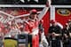 DAYTONA BEACH, FL - FEBRUARY 21: Kevin Harvick, driver of the #29 Budweiser Chevrolet, celebrates in Victory Lane after winning the NASCAR Sprint Cup Series Budweiser Duel 1 at Daytona International Speedway on February 21, 2013 in Daytona Beach, Florida. (Photo by Chris Graythen/Getty Images)