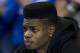 Feb 20, 2013; Lexington, KY, USA; Kentucky Wildcats forward Nerlens Noel (3) sits on the bench before the game against the Vanderbilt Commodores at Rupp Arena. Kentucky defeated Vanderbilt 74-70. Mandatory Credit: Mark Zerof-USA TODAY Sports