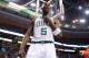 BOSTON, MA - FEBRUARY 13: Kevin Garnett #5 of the Boston Celtics reacts following a foul against the Chicago Bulls during the game on February 13, 2013 at TD Garden in Boston, Massachusetts. NOTE TO USER: User expressly acknowledges and agrees that, by downloading and or using this photograph, User is consenting to the terms and conditions of the Getty Images License Agreement. (Photo by Jared Wickerham/Getty Images)