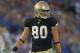 SOUTH BEND, IN - SEPTEMBER 03: Tyler Eifert #80 of the Notre Dame Fighting Irish awaits the start of play against the University of South Florida Bulls at Notre Dame Stadium on September 3, 2011 in South Bend, Indiana. South Florida defeated Notre Dame 23-20. (Photo by Jonathan Daniel/Getty Images)
