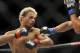 May 5, 2012; East Rutherford, NJ, USA; Johny Hendricks (right) fights Josh Koscheck in a welterweight bout during UFC on Fox 3 at the Izod Center. Johny Hendricks won by split decision in the third round. Mandatory Credit: Joe Camporeale-USA TODAY Sports