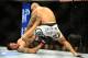 Feb 23, 2013; Anaheim, CA, USA; Brendan Schaub (red gloves) and Lavar Johnson (blue gloves) during their UFC heavyweight bout at the Honda Center. Mandatory Credit: Jayne Kamin-Oncea-USA TODAY Sports