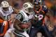 DENVER, CO - NOVEMBER 17: Shonn Greene #23 of the New York Jets runs the ball in the first quarter against the Denver Broncos at Invesco Field at Mile High on November 17, 2011 in Denver, Colorado. (Photo by Doug Pensinger/Getty Images)