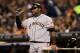 DETROIT, MI - OCTOBER 27: Pablo Sandoval #48 of the San Francisco Giants reacts against the Detroit Tigers in the first inning during Game Three of the Major League Baseball World Series at Comerica Park on October 27, 2012 in Detroit, Michigan. (Photo by Jonathan Daniel/Getty Images)