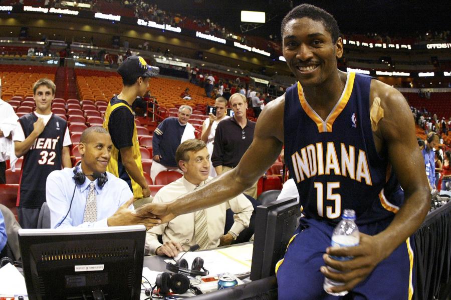 Ron Artest rocking number 15  Nba stars, Sports, Indiana pacers