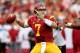 LOS ANGELES, CA - OCTOBER 20: Quarterback Matt Barkely #7 of the USC Trojans throws a pass against the Colorado Buffaloes at the Los Angeles Memorial Coliseum on October 20,2012 in Los Angeles, California. USC won 50-6. (Photo by Stephen Dunn/Getty Images)