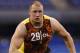 INDIANAPOLIS, IN - FEBRUARY 23: Lane Johnson of Oklahoma participates during the 2013 NFL Combine at Lucas Oil Stadium on February 23, 2013 in Indianapolis, Indiana. (Photo by Joe Robbins/Getty Images)