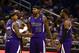 Feb 27, 2013; Orlando, FL, USA; Sacramento Kings head coach Keith Smart talks with point guard Isaiah Thomas (22), power forward James Johnson (52) and shooting guard Marcus Thornton (23) during the third quarter at Amway Center. Sacramento defeated Orlando 125-101. Mandatory Credit: Douglas Jones-USA TODAY Sports