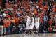 STILLWATER, OK - FEBRUARY 20: Le'Bryan Nash #2 and Marcus Smart #33 of the Oklahoma State Cowboys celebrate against the Kansas Jayhawks during the game at Gallagher-Iba Arena on February 20, 2013 in Stillwater, Oklahoma. (Photo by Joe Robbins/Getty Images)