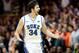 DURHAM, NC - MARCH 02: Ryan Kelly #34 of the Duke Blue Devils reacts after making a basket during their game against the Miami Hurricanes at Cameron Indoor Stadium on March 2, 2013 in Durham, North Carolina. (Photo by Streeter Lecka/Getty Images)