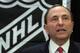 NHL Commissioner Gary Bettman announces the start of the 2013 season.
