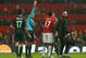 Manchester United's Nani is dismissed by Turkish referee Cuneyt Cakir.