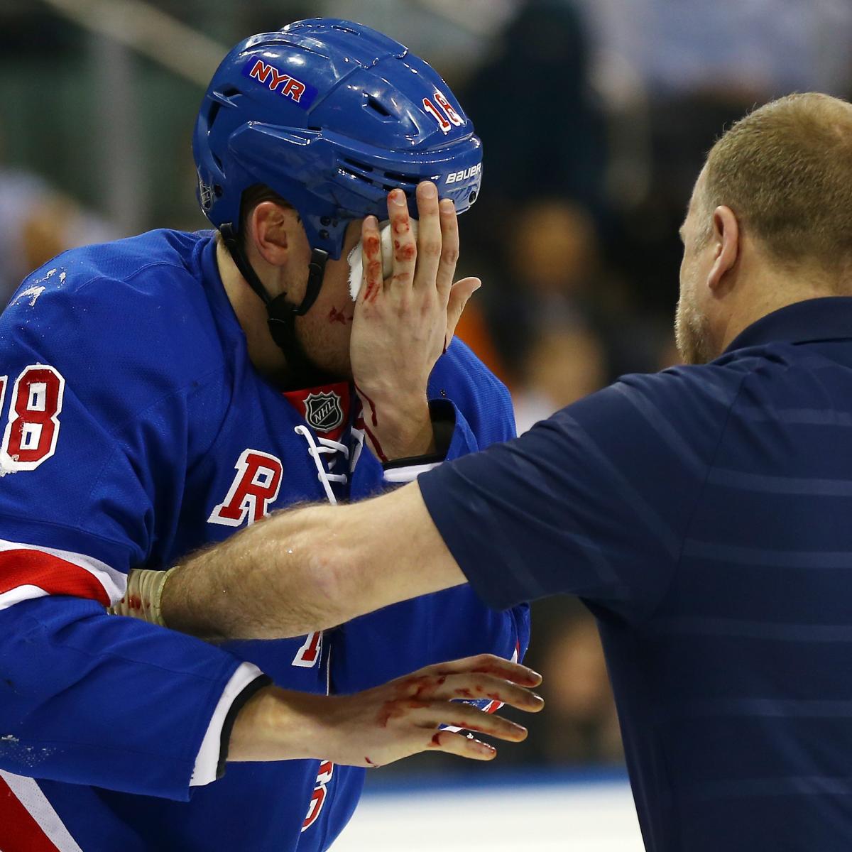 Marc Staal of New York Rangers leaves game after taking puck to eye - ESPN