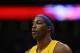 Jan. 30, 2013; Phoenix, AZ, USA: Los Angeles Lakers center Dwight Howard (12) against the Phoenix Suns at the US Airways Center. Mandatory Credit: Mark J. Rebilas-USA TODAY Sports