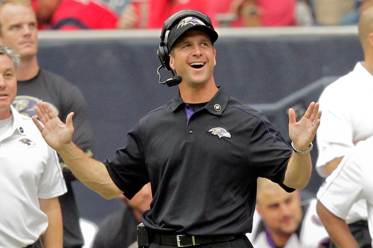 John Harbaugh speaking to media