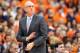 SYRACUSE, NY - MARCH 2: Head coach Jim Boeheim of the Syracuse Orange looks on from the sideline during the game against the Louisville Cardinals at the Carrier Dome on March 2, 2013 in Syracuse, New York. (Photo by Nate Shron/Getty Images)