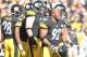December 23, 2012; Pittsburgh, PA, USA; Pittsburgh Steelers outside linebacker James Harrison (92) reacts during a time-out against the Cincinnati Bengals during the first quarter at Heinz Field. The Cincinnati Bengals won 13-10. Mandatory Credit: Charles LeClaire-USA TODAY Sports